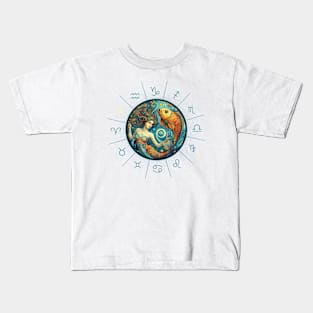 ZODIAC Pisces - Astrological PISCES - PISCES - ZODIAC sign - Van Gogh style - 12 Kids T-Shirt